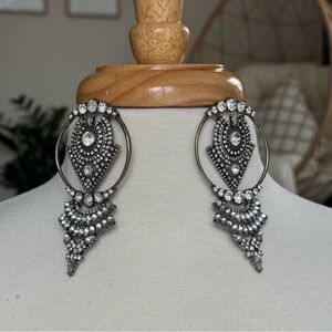 Boho Rhinestone Large Water Drop Earrings